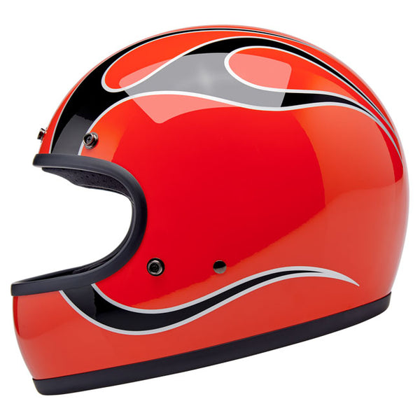 Casco Integral Biltwell Gringo Comp Orange Flames
