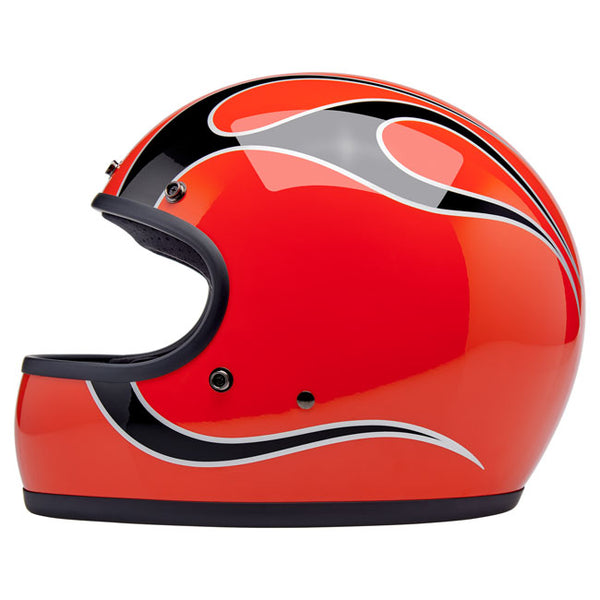 Casco Integral Biltwell Gringo Comp Orange Flames