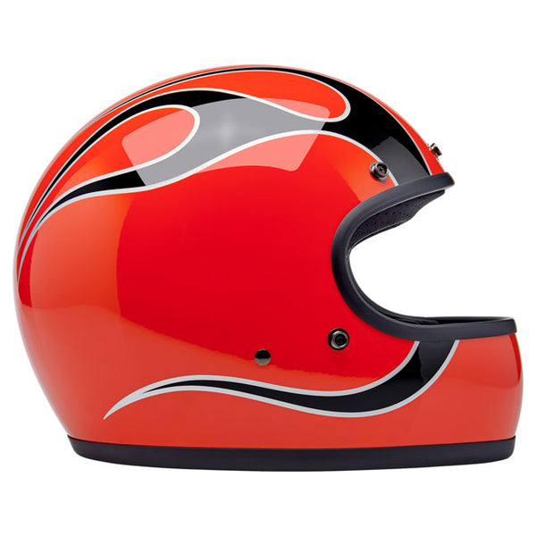 Casco Integral Biltwell Gringo Comp Orange Flames