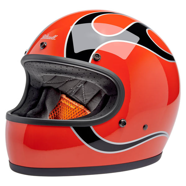 Casco Integral Biltwell Gringo Comp Orange Flames