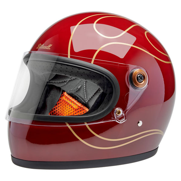Casco Integral Biltwell Gringo S Garnet Red Flames