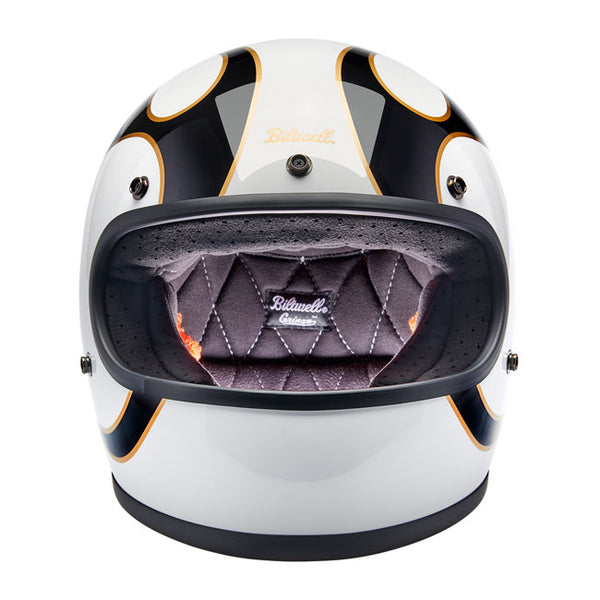 Casco Integral Biltwell Gringo White/Black Flames
