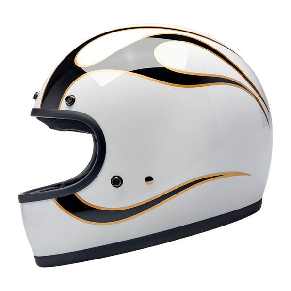 Casco Integral Biltwell Gringo White/Black Flames