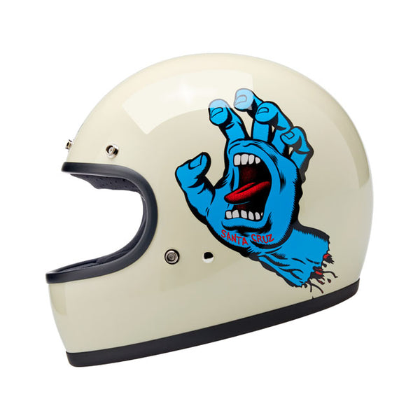 Casco Integral Biltwell Gringo Santa Cruz Handmade Vintage vhite