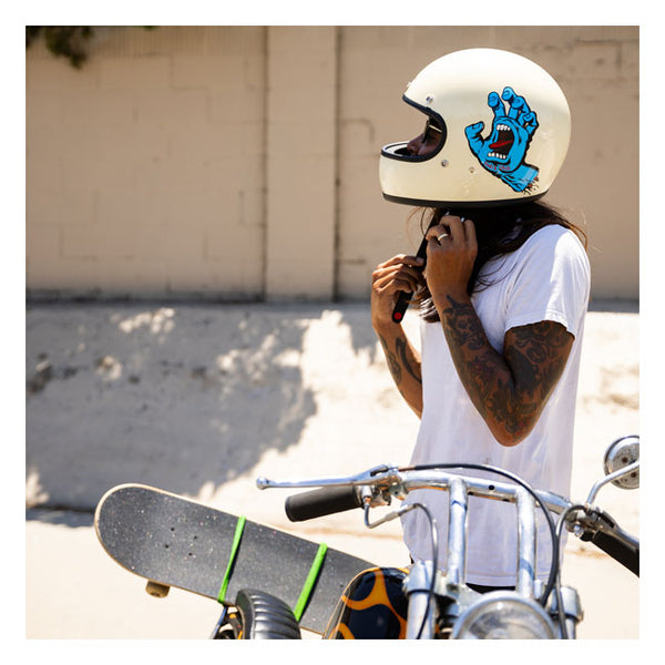 Casco Integral Biltwell Gringo Santa Cruz Handmade Vintage vhite