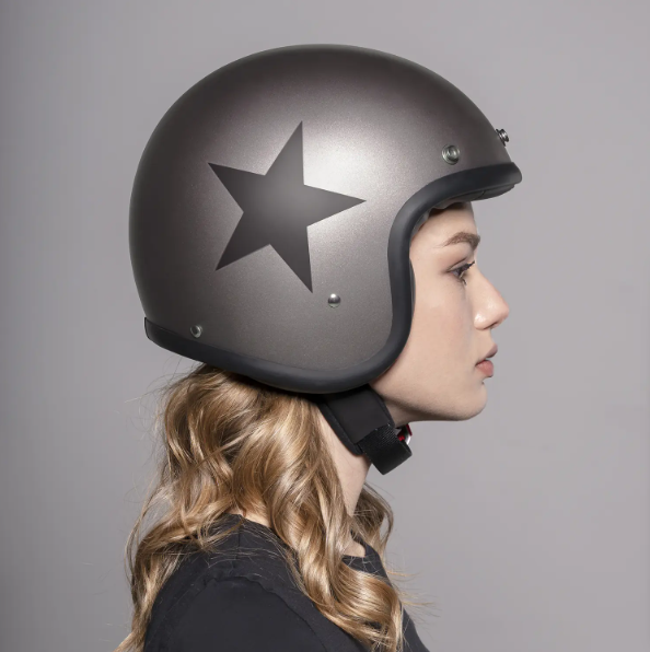 Casco Jet Dmd Retro Star Grey
