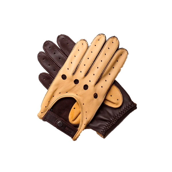 Guantes de Conduccion Cafe Leather Triton Cream & Black Coffee