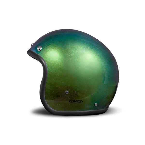 Casco Jet Dmd Retro Raimbow Green