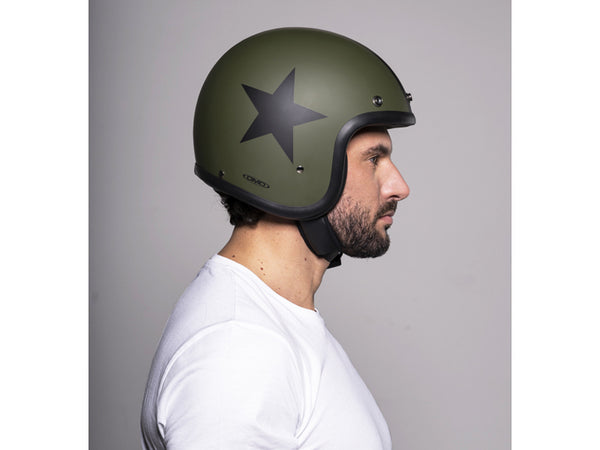 Casco Jet Dmd Retro Star Green
