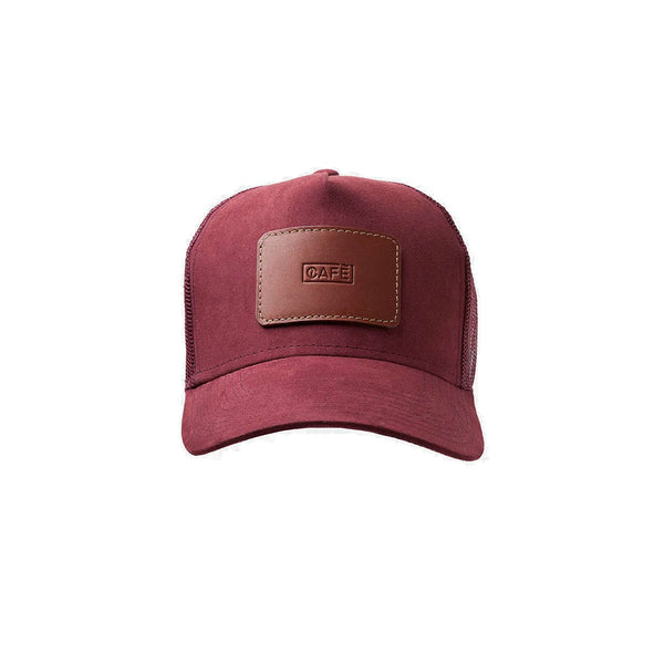 Gorra Cafe Leather Suede Burgundy Roasted