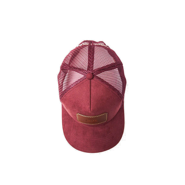 Gorra Cafe Leather Suede Burgundy Roasted