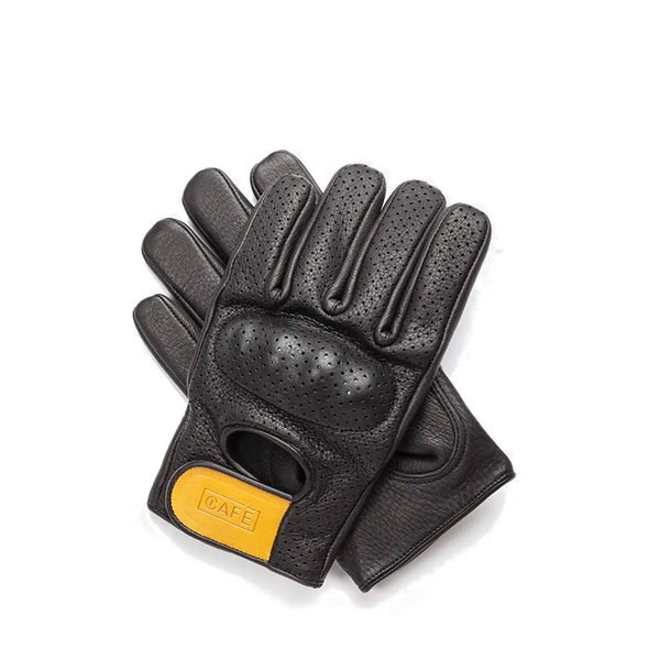 Guantes Cafe Leather Dirt Moto x Carbon/Kevlar Black