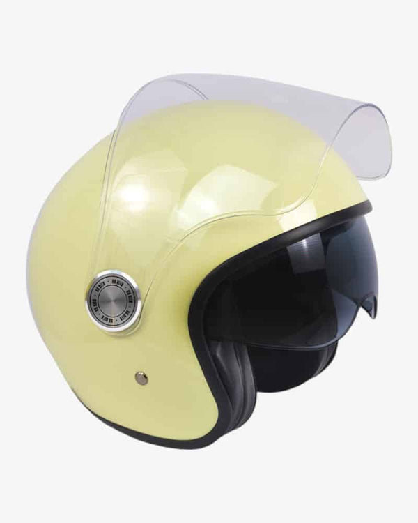 Casco Jet By City The City Beige Shiny