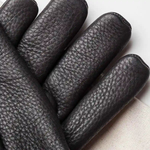 Guantes Cafe Leather Piel de Ciervo Rascal Black