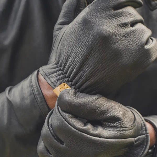 Guantes Cafe Leather Piel de Ciervo Rascal Black