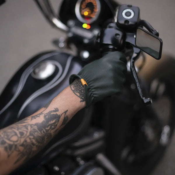 Guantes Cafe Leather Piel de Ciervo Rascal Green