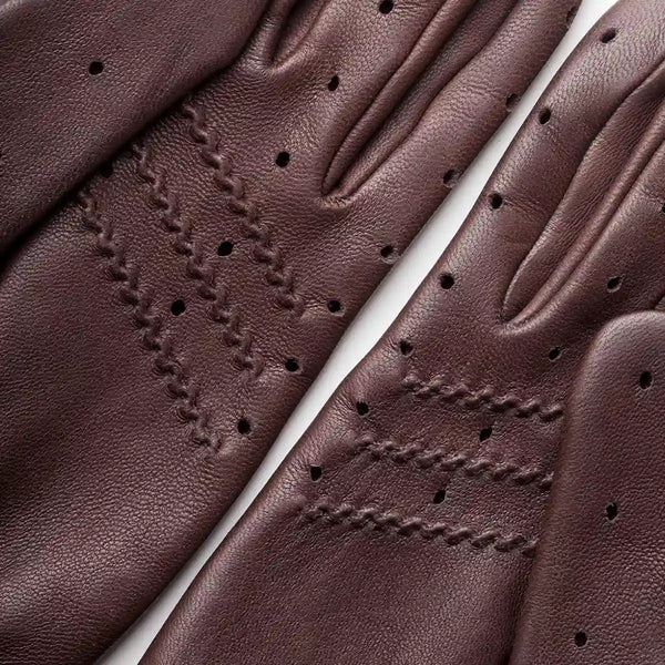 Guantes de Conduccion Cafe Leather Triton Black Coffee