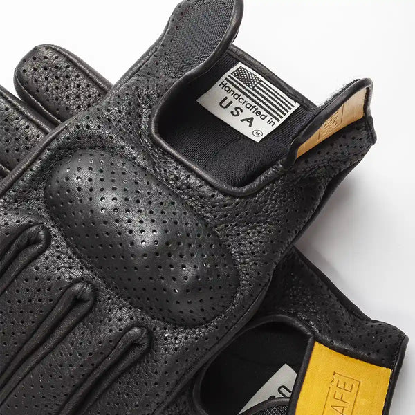 Guantes Cafe Leather Dirt Moto x Carbon/Kevlar Black