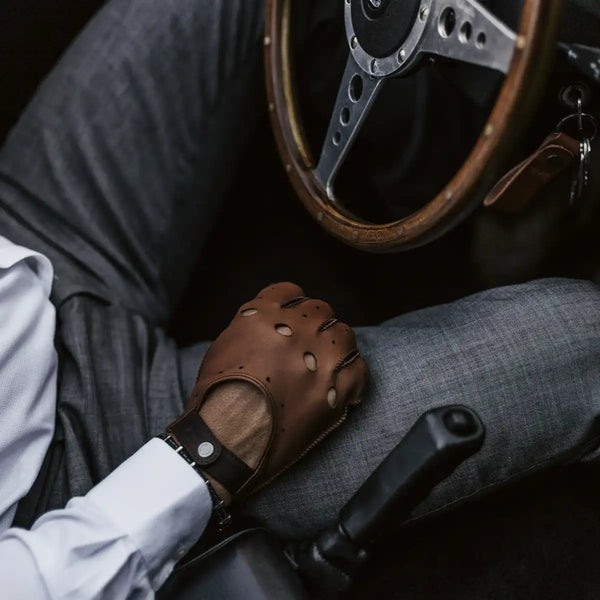 Guantes de Conduccion Cafe Leather Triton Roasted