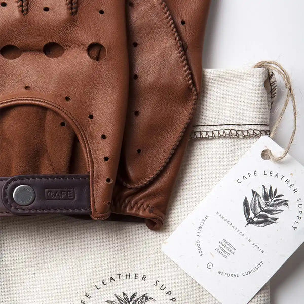 Guantes de Conduccion Cafe Leather Triton Roasted