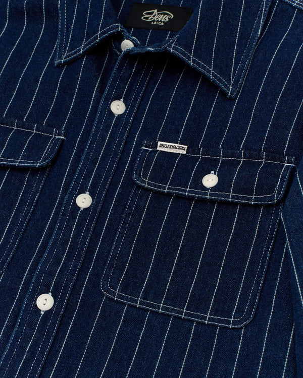 Sobrecamisa Deus Ex Machina Vacay Stripe Denim Indigo