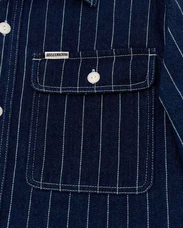 Sobrecamisa Deus Ex Machina Vacay Stripe Denim Indigo