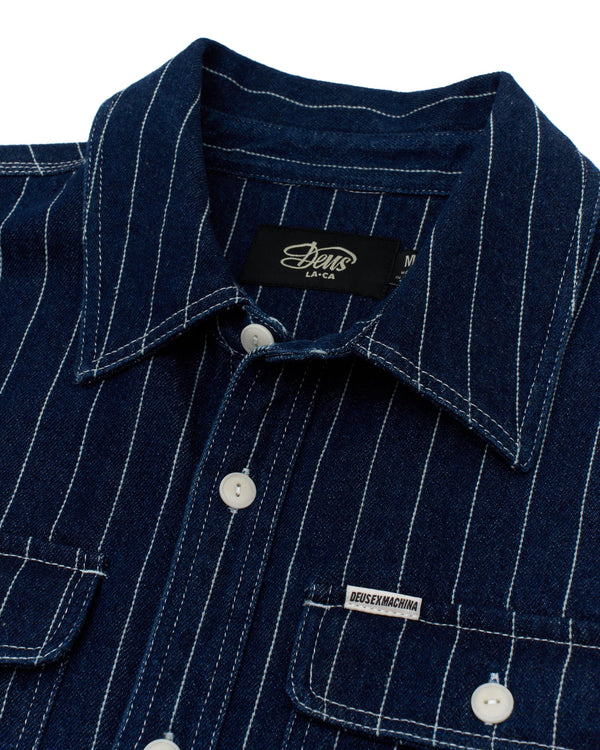 Sobrecamisa Deus Ex Machina Vacay Stripe Denim Indigo