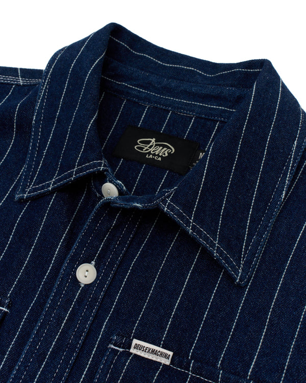 Sobrecamisa Deus Ex Machina Vacay Stripe Denim Indigo