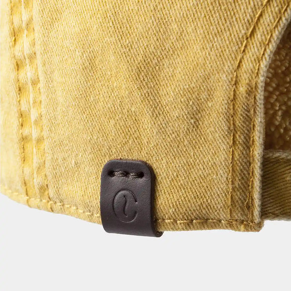 Gorra Cafe Leather Algodón Mustard