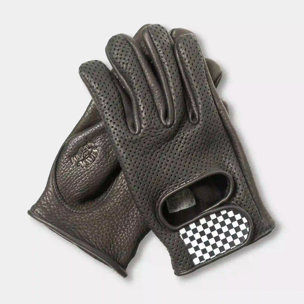 Guantes Cafe Leather Dirt Wheels & Waves Black