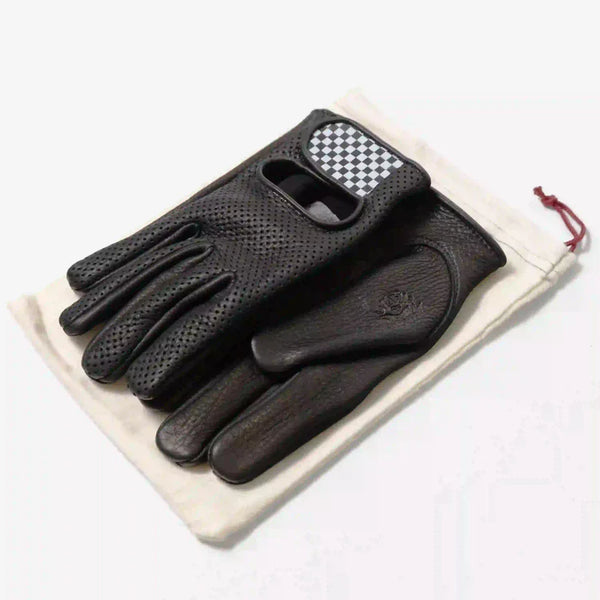 Guantes Cafe Leather Dirt Wheels & Waves Black