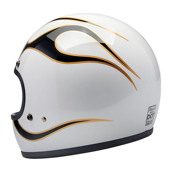 Casco Integral Biltwell Gringo White/Black Flames