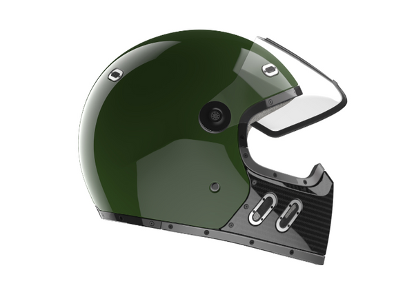 Casco Integral Qwart Phoenix VLE Gloss Olive & Gloss Carbon