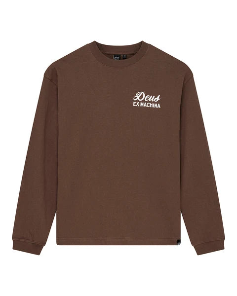 Camiseta Manga Larga Deus Ex Machina Harajuku Sign Bison Brown