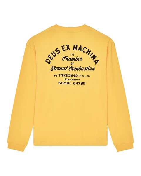 Camiseta Manga Larga Deus Ex Machina Seoul Sign Citrus Orange