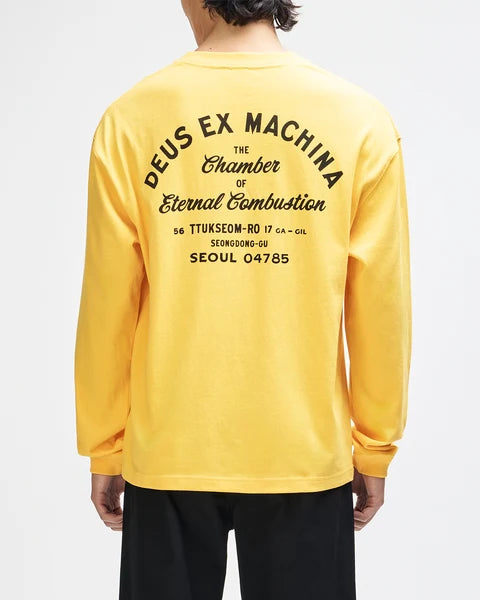 Camiseta Manga Larga Deus Ex Machina Seoul Sign Citrus Orange