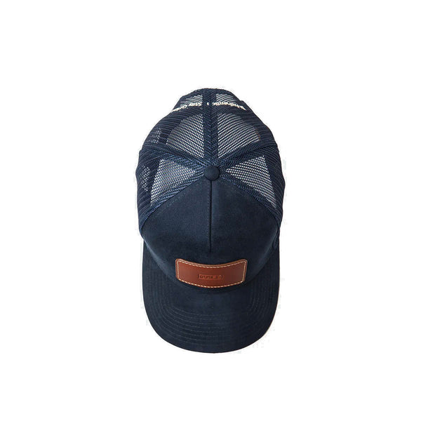 Gorra Cafe Leather Suede Navy Roasted