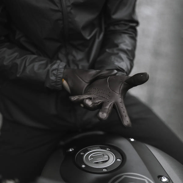 Guantes de Conduccion Cafe Leather Triton Black Coffee