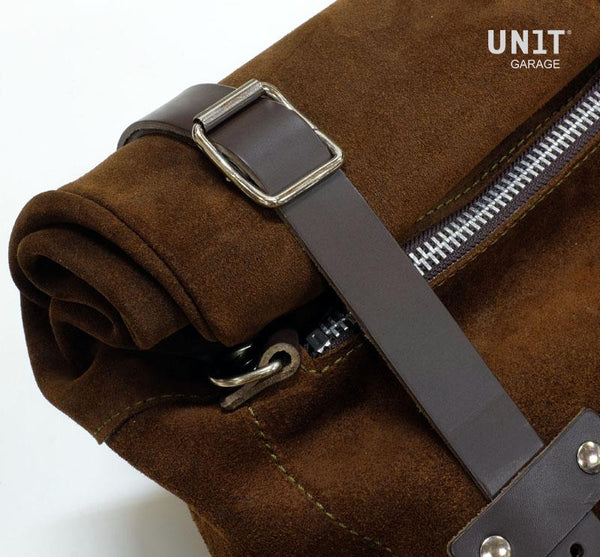 ALFORJA SCRAM 22L-30L EN PIEL MARRON SERRAJE + CHASIS SERIE NINET