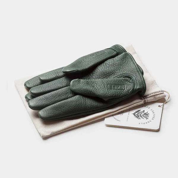 Guantes Cafe Leather Piel de Ciervo Rascal Green